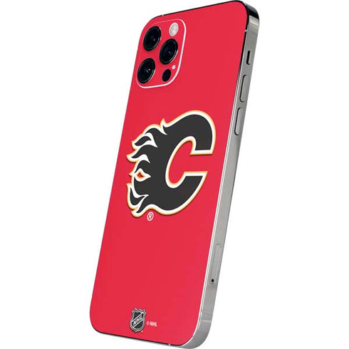 NHL Calgary Flames Solid Background iPhone 12 Pro Max Skin